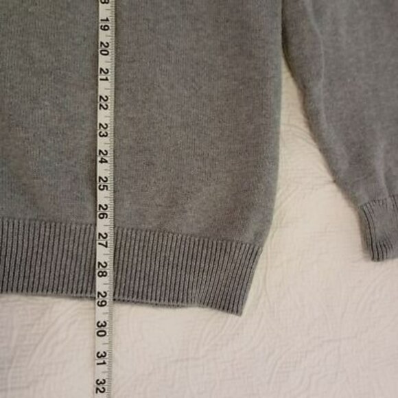 Chaps Gray & Blue Striped Mens Sweater XL 100% Cotton Crewneck - Picture 10 of 12